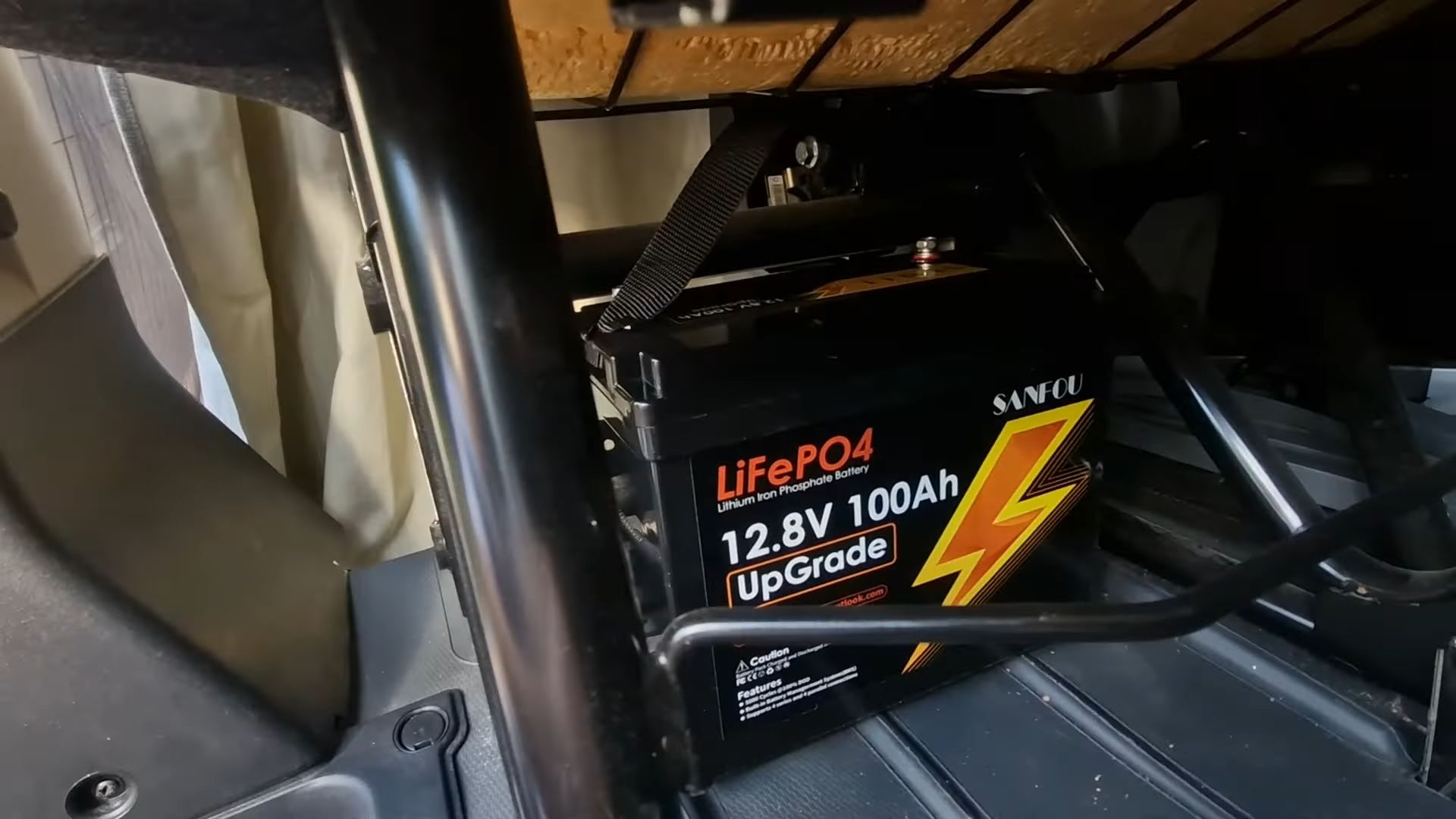 Test sous le siège de la batterie upgrade